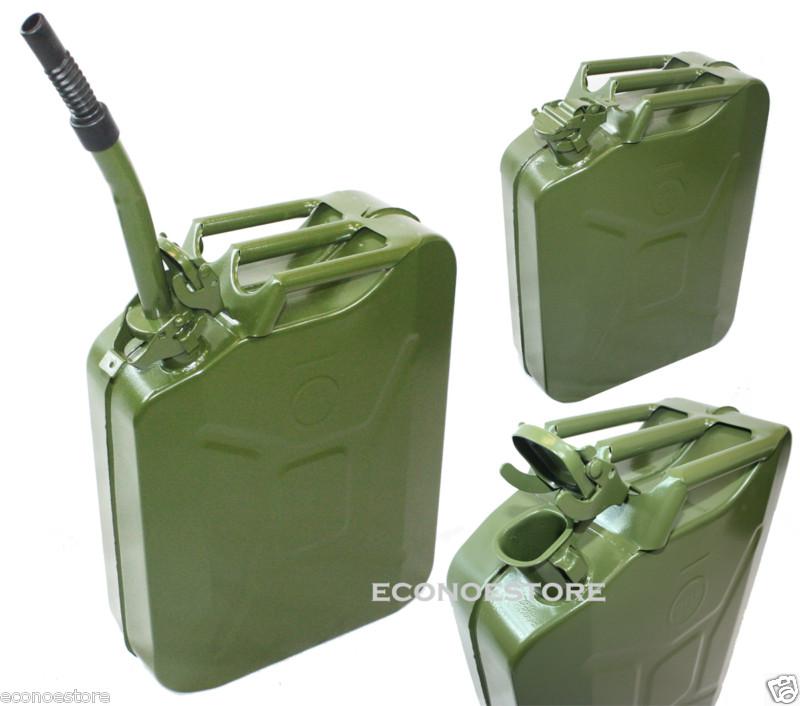 5 gallon jerry can gas fuel steel tank green military nato style 20l storage can