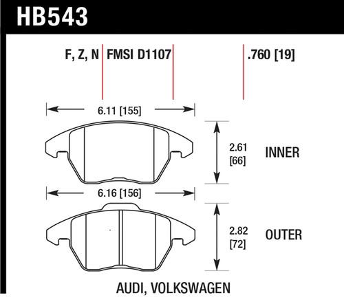 Hawk performance hb543f.760 disc brake pad