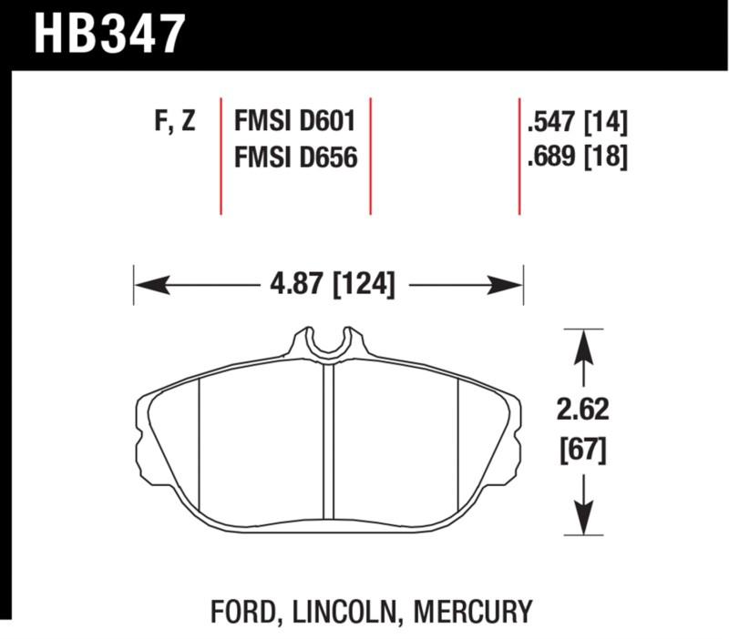 Hawk performance hb347f.689 disc brake pad 94-02 sable taurus windstar