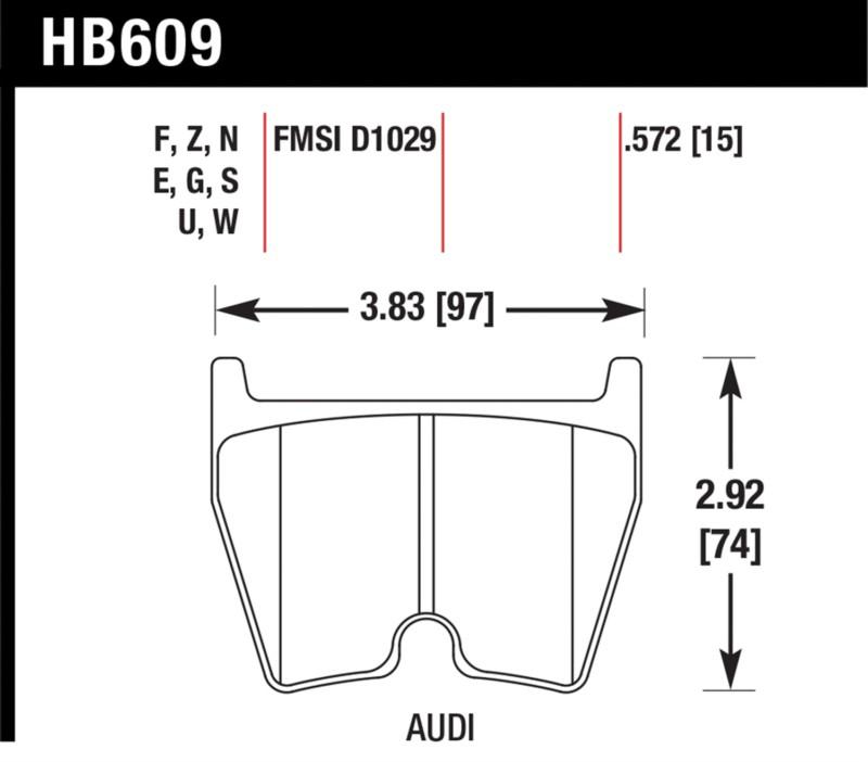 Hawk performance hb609w.572 disc brake pad 03-11 r8 rs4 rs6 rs6 (canadian)