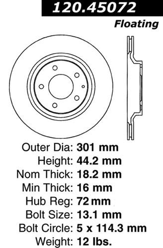 Centric-power slot 126.45072sr stoptech sport rotors 04-11 rx-8 rx-8 (canadian)