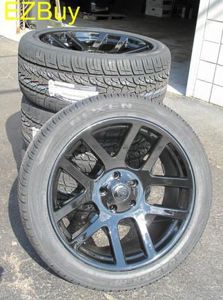 22" dodge ram 1500 srt10 style gloss black wheels and 305-40-22 nexen tires 2223