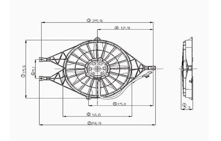 Depo ac condenser radiator cooling fan 00-03 dodge durango 4.7l 5.2l 5.9l