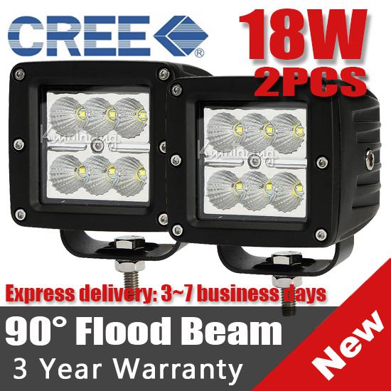 2pcs 18w cree flood spot led work dual row light offroad fog lamp motor car 36w