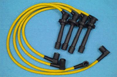 Yellow honda civic del sol 92-00 eg ek d15/d16 triple core race spark plug wire