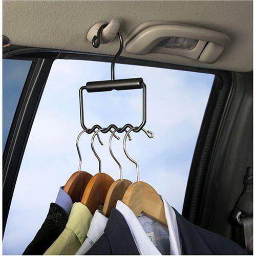 In car clothes hanger, hold 4 hangers (black) (4 1/4" h x 6 1/2" w)