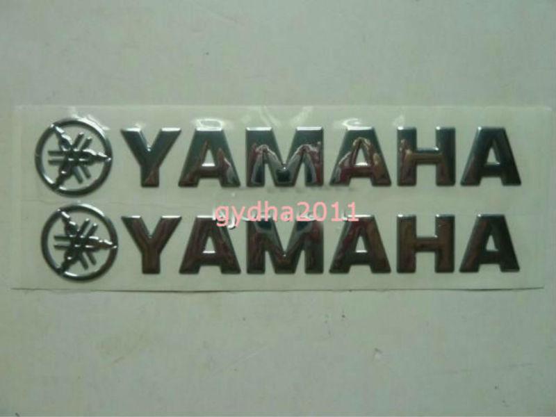 1 pair of 143mm 3d chrome resin logo decal for yamaha virago dragstar ybr  all b