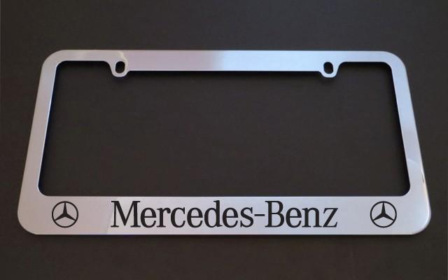 1 brand new mercedes-benz c-class chrome metal license plate frames + screw caps