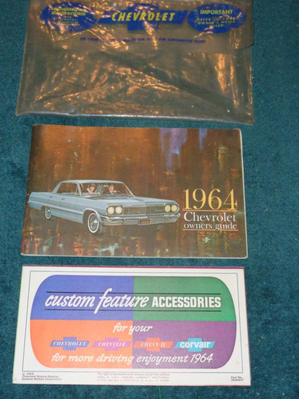 1964 chevrolet owner's manual with accessories booklet+