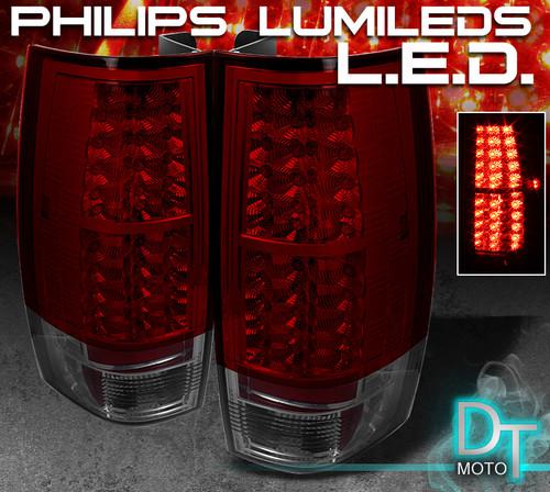 07-13 suburban tahoe yukon philips-led perform red smoked tail lights left+right