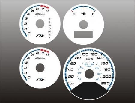 2007-2008 honda fit metric kph kmh instrument cluster white face gauges 07