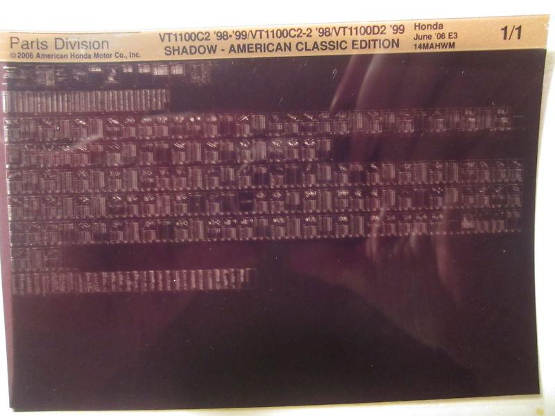 1998-1999 honda motorcycle vt1100c2 2-2 d2 shadow microfiche parts catalog 