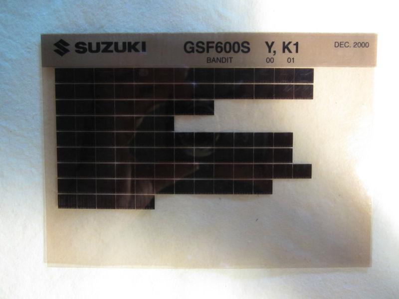 2000-2001 suzuki motorcycle gsf 600s y k1 bandit microfiche parts catalog  