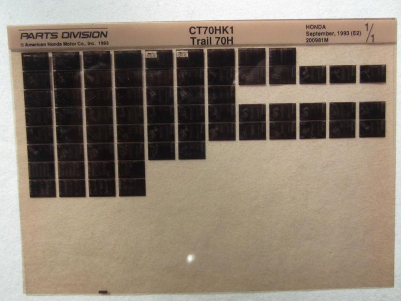 Honda motorcycle ct70h trail 70h microfiche parts catalog ct 70h 12/93