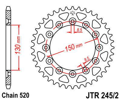 Jt sprocket rear 40t steel fits honda xl600 lm-f 1985-1987