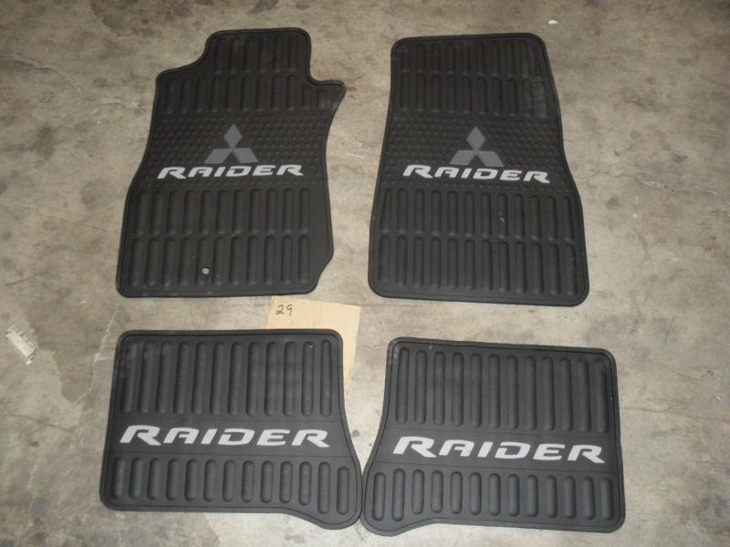 New all weather rubber floor mats mitsubish raider black 06 07 08 09 quadcab oem