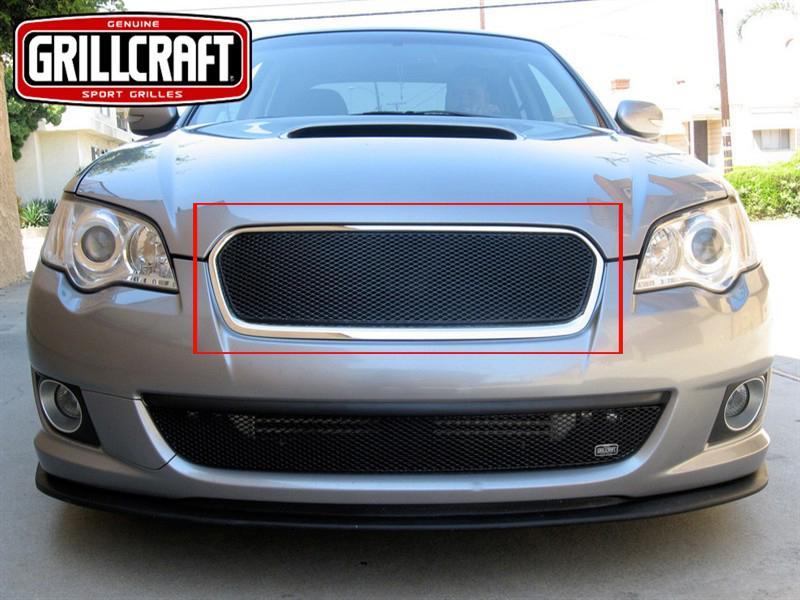 2008-2009 subaru legacy grillcraft upper 1pc black grille insert mx-series grill