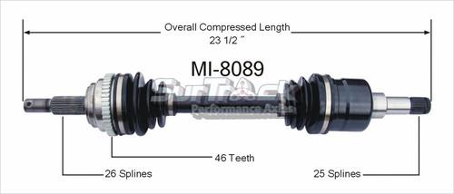 Surtrack perf axles mi-8089 cv half-shaft assembly-new cv axle shaft