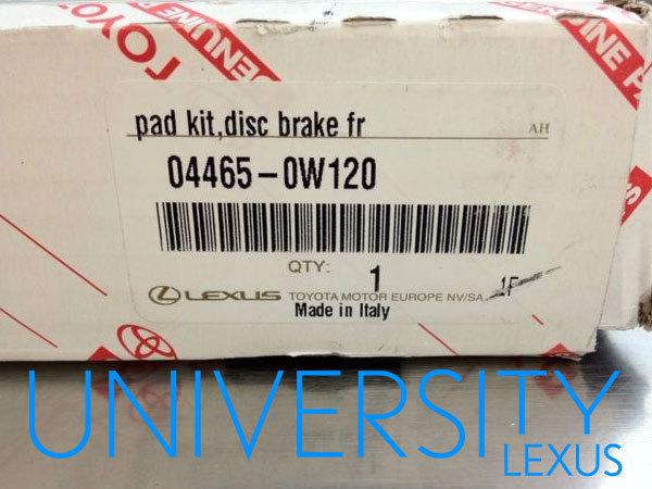 Nib, new original 2008-2013 lexus is-f front brake pads, pad kit 04465-0w120