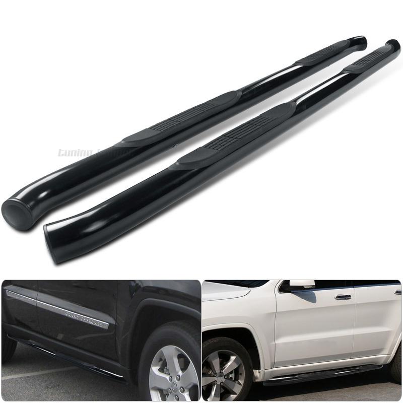 3" black powder coated 11-13 grand cherokee side step nerf bars running board v6