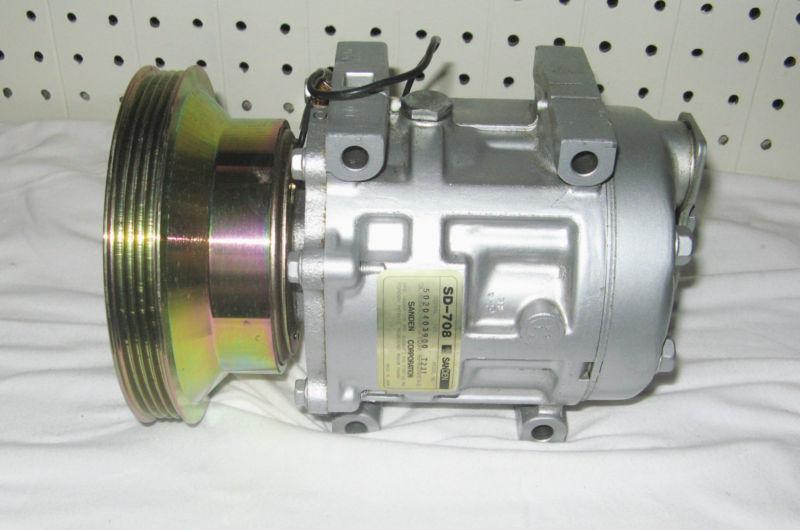 New sanden #7231 ac compressor with 4 groove clutch sd708 x-bolt h-pad