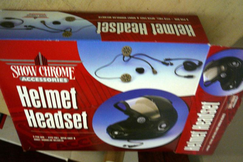 Show chrome helmet headset, 5 pin, new/old in box w/papers