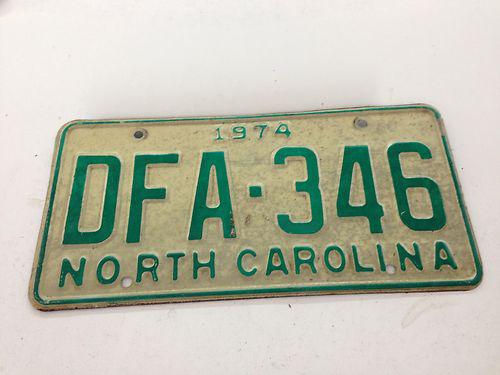 1974 north carolina license plate