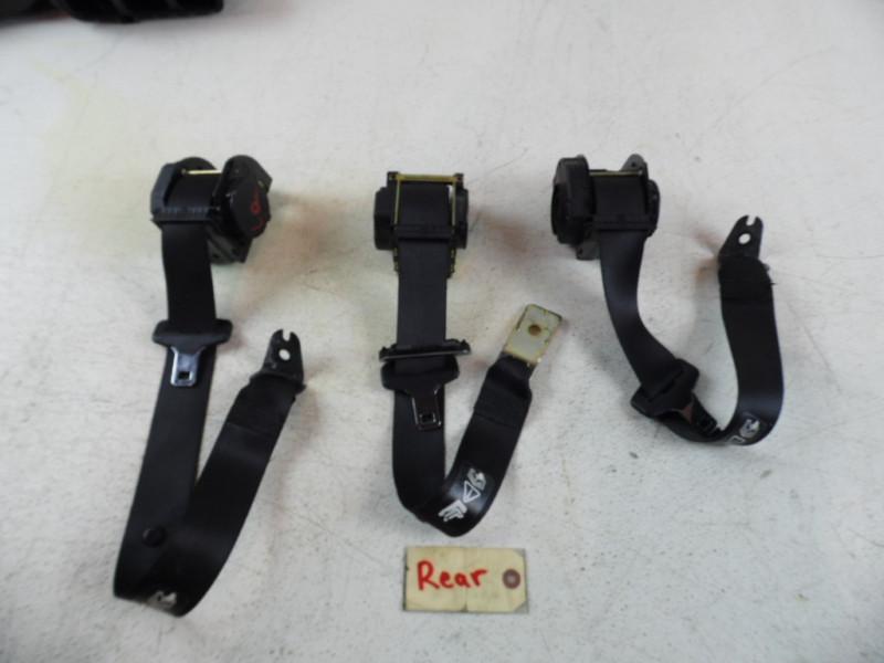 02 03 04 bmw 745li 745 rear seat belt belts set srs left right center black oem 