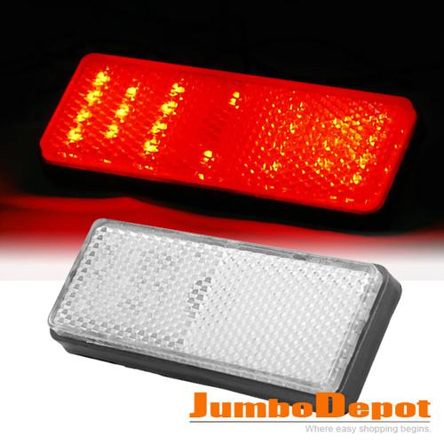 Led motorcycle rectangle reflector tail brake rear fog light for suzuki yamaha