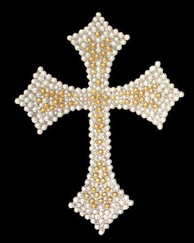 Crystal bling car decal silver and gold cross new