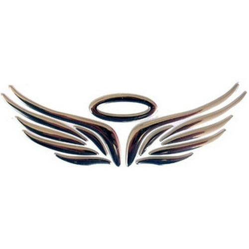 3d silver angel wings emblem decal car bumper body decal sticker 