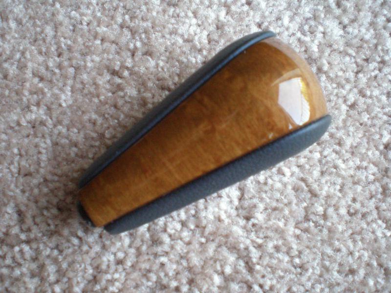 <p#99> oem 2003-2009 lexus gx-470 walnut wood & black leather shift knob