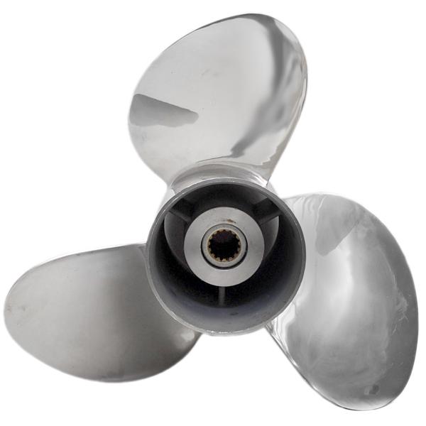 Honda 14 1/4 inch x 17 pitch stainless steel 3 blade lh boat propeller