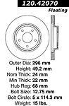 Centric parts 120.42070 front premium rotor