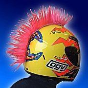Helmet hair pink mohawk stick on biker ski motorcycle snowboard race atv mx new