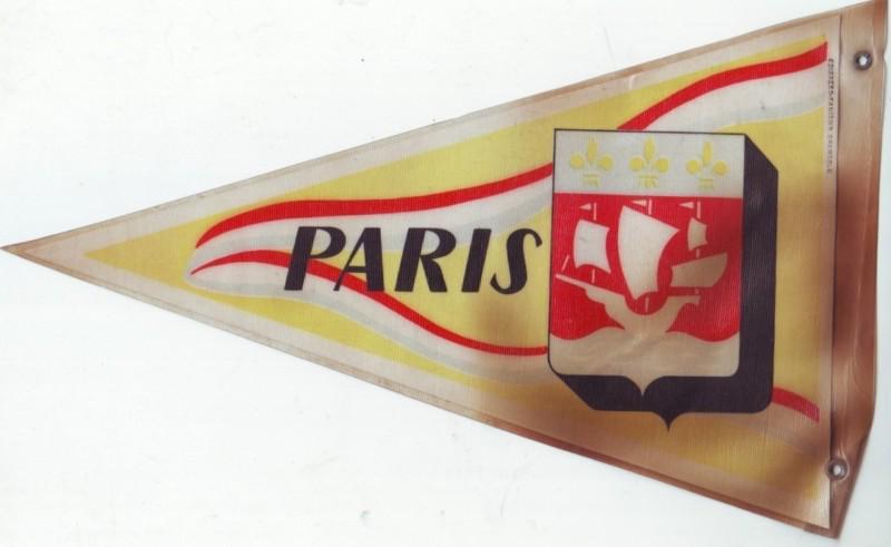 '50 old flag for scooter vespa lambretta or harley davidson - paris france