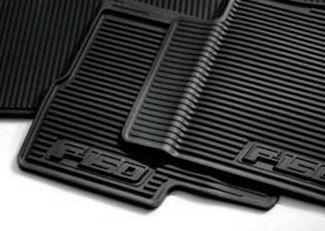 2010-2014 ford f-150 oem black rubber floor mat 3-pc crew cab with sub-woofer