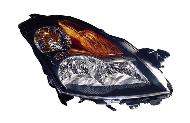 Passenger replacement headlight halogen gray housing 08-10 nissan altima 4dr