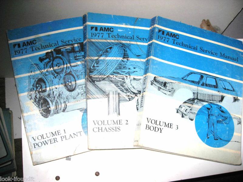 1977 amc genuine technical service manuals~ pacer gremlin hornet matador 3 books