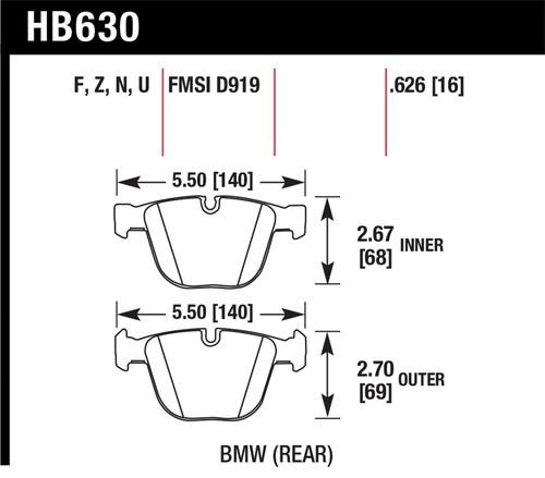 Hawk performance hb630z.626 disc brake pad