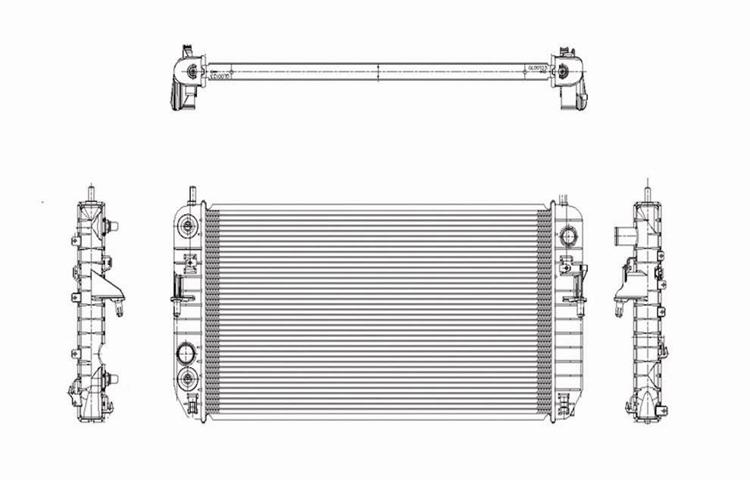 Replacement radiator 2006-2009 buick lucerne 06-07 cadillac dts 4.6l v8 25769584