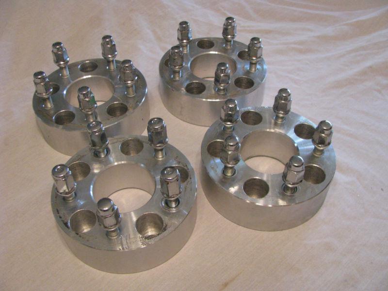 Wheel spacers adapters 2" 5 x 4.5 gm aluminum studs lug nuts 