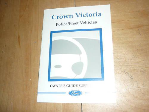 2001 2002 ford crown victoria police car owners manual supplement book original