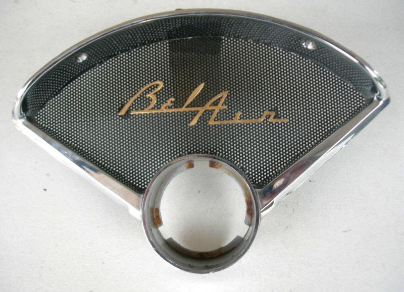 1955 1956  chevy  dash speaker bezel assembly with belair script - item #3    