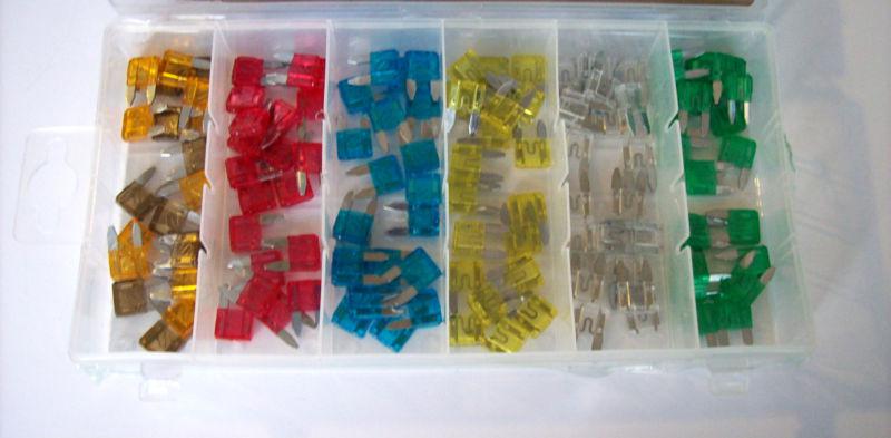 120pc mini car blade fuse box assortment fuses truck suv rv motorcycle