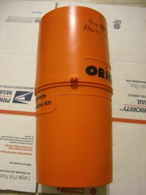 Orion launching safety orange storage cannister 