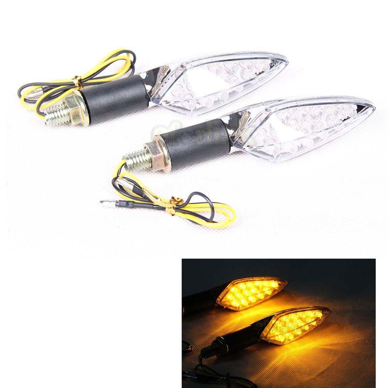 2x 15 led motorcycle motorbike turn signal light bulbs indicators lamps silver