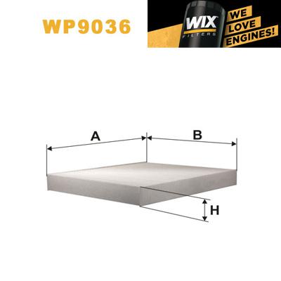 1x wix pollen filter wp9036 - eqv to fram cf9323