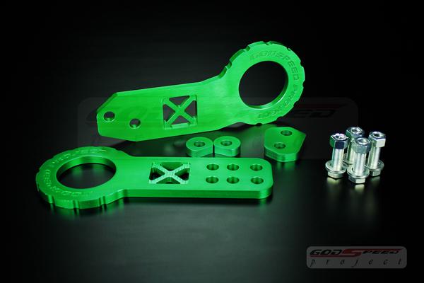 Godspeed cnc aluminum front rear racing jdm tow towing hook /turbo dc5 rsx green