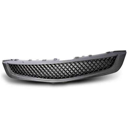 03 04 05 japanese honda accord carbon fiber style honeycomb front hood grille 4d